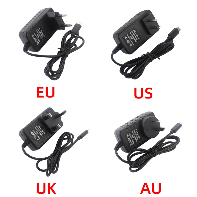 Raspberry Pi 4 zasilacz 5V 3A rodzaj USB C przełącznik zasilacz ue usa UK AU wtyczka zasilania Adapter dla Orange Pi 3 4 LTS Pi 4B