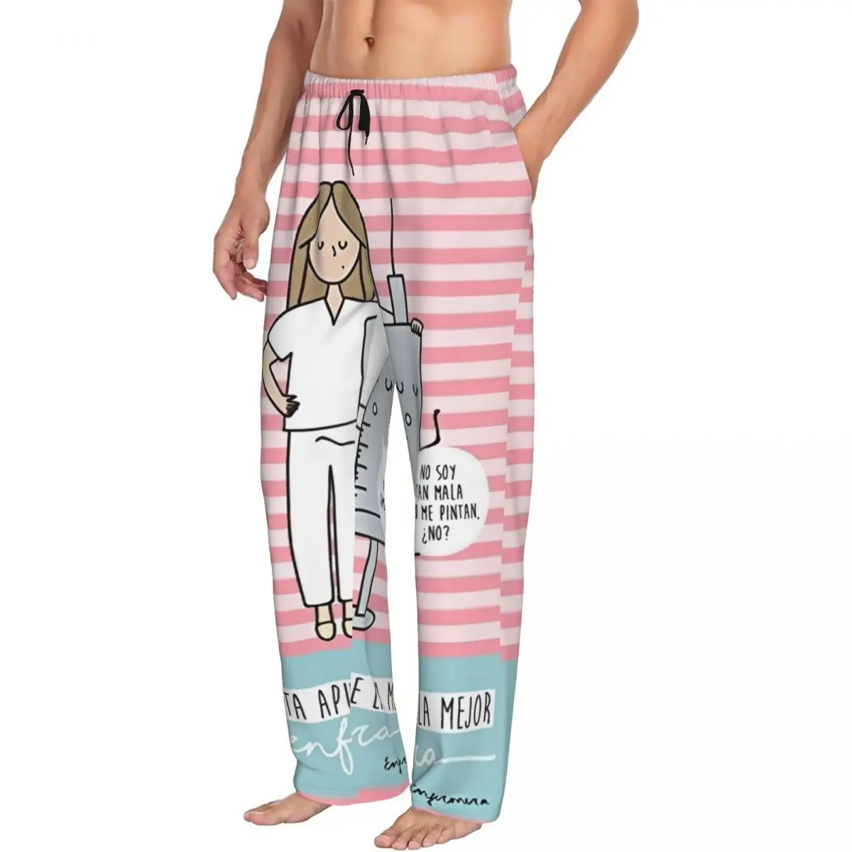 Custom Print Men Enfermera En Apuros Doctor Nurse Medicine Pajama Pants Sleep Sleepwear Bottoms with Pockets