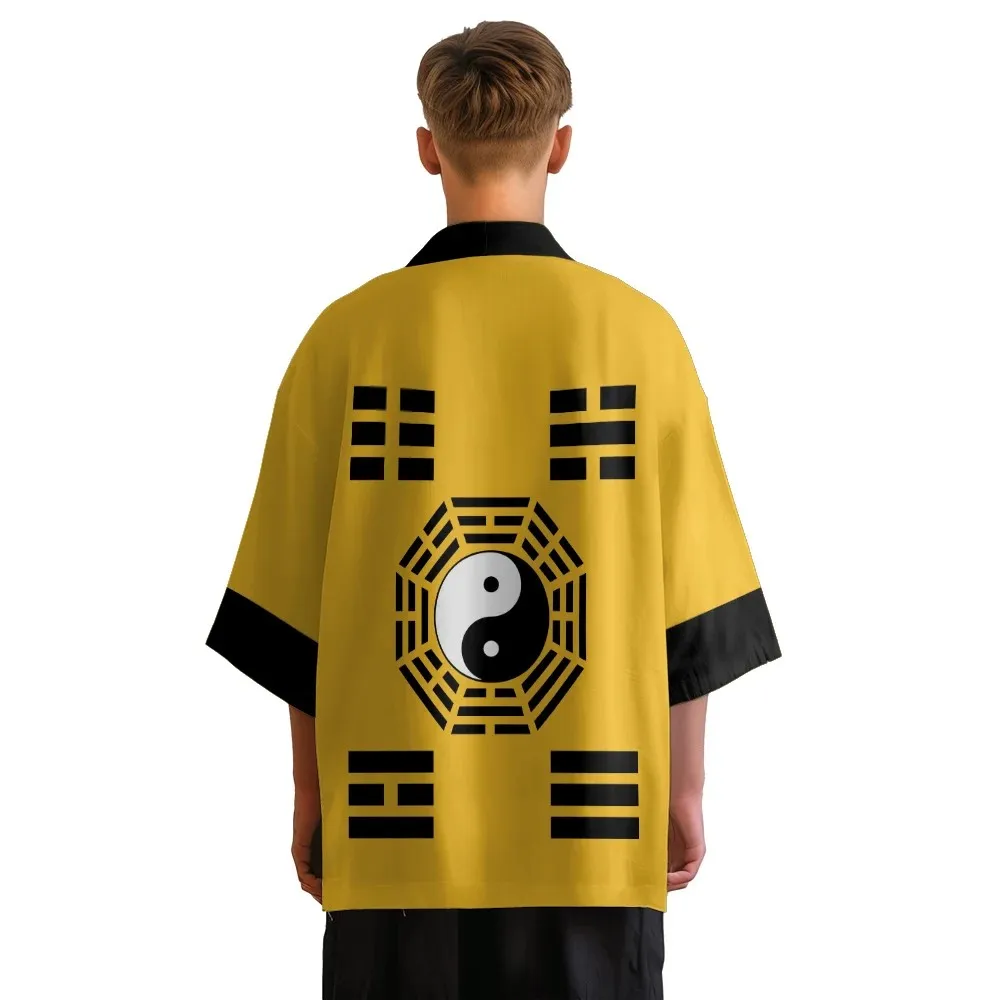 سترة شاطئ عصرية صينية تقليدية من باغوا على الطراز الياباني كيمونو للاستخدام الخارجي، سترة شاطئ كلاسيكية كلاسيكية عصرية تاوست هاوري