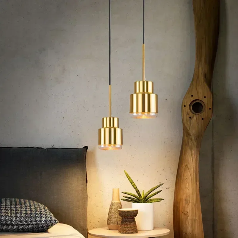 

Modern Nordic LED Pendant Lamp E27 Gold Hanging Light for Loft Foyer Bar Porch Kitchen Living Room Restaurant Decor Lustre