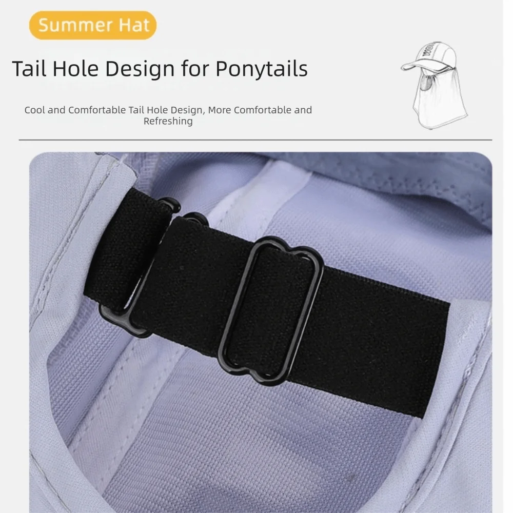 

Fashion Wide-Brimmed Shawl Fisherman Hat Sunscreen Adjustable Sunshade Sun Hat Thin Face Cover Neck Protection Cap Travel