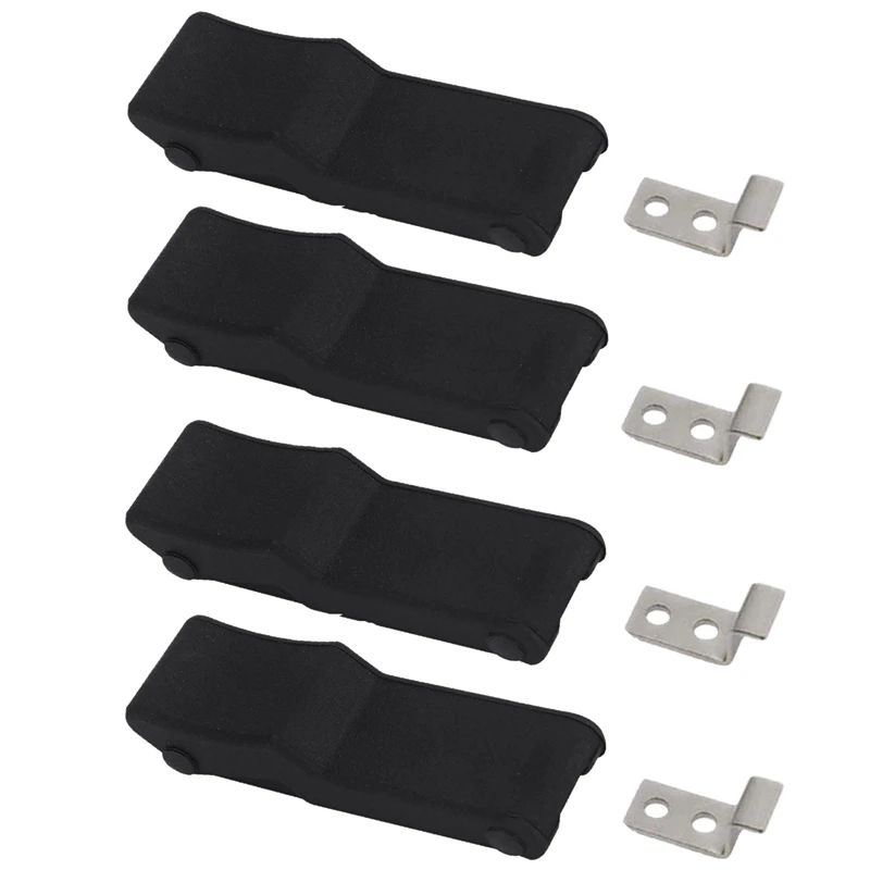 

4 Pcs Rubber Flexible Black Soft Draw Latches For Cooler, Boat Compartment,Cargo Box