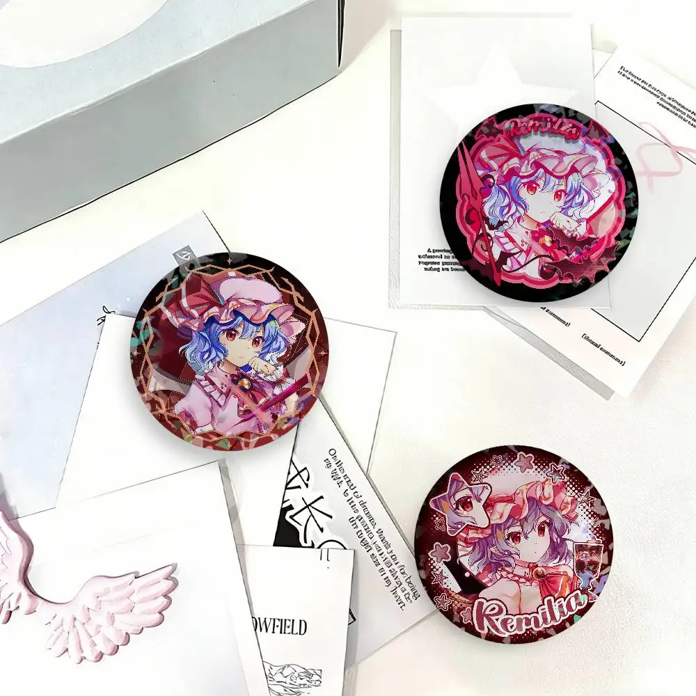 Badge laser créatif Remilia Scarlet du jeu Touhou Project, broches, accessoires pour sac à dos, idéal comme cadeau pour les amis et les enfants