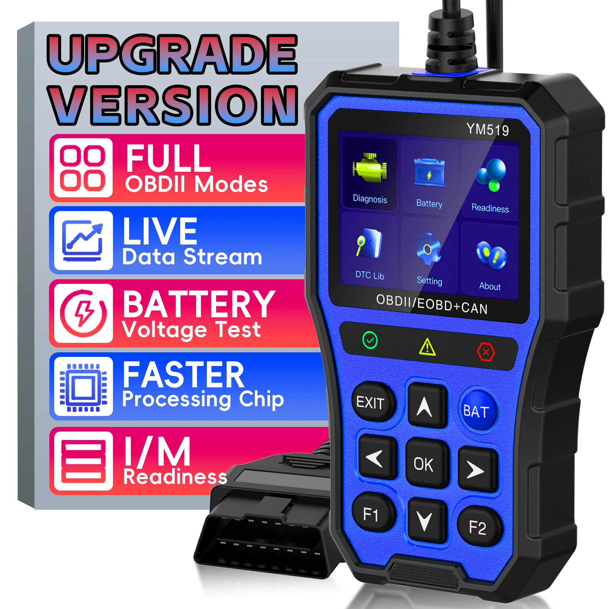 

OBD2 сканер Live Data Professional Mechanic OBDII диагностический инструмент для считывания кодов для проверки освещения двигателя