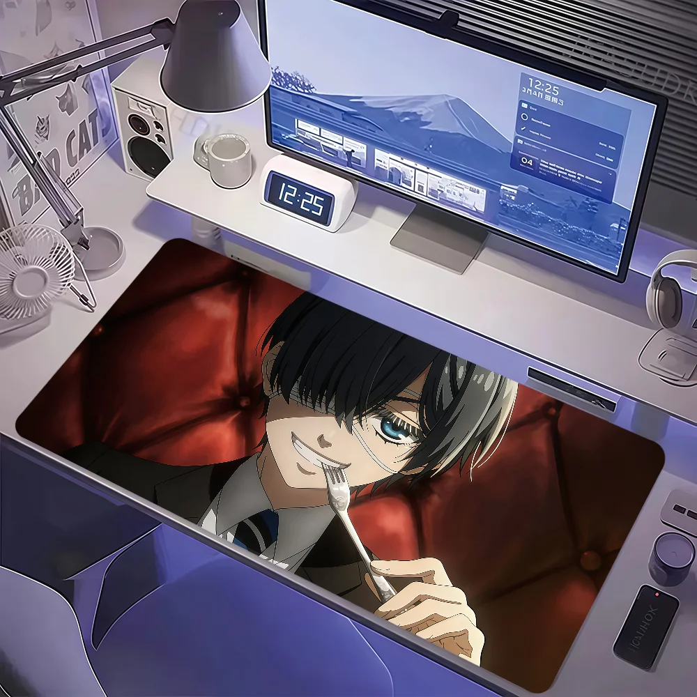 Anime B-Black Butler Mouse Pad Large Non-slip Lockedge Desktop Computer Desk Mat Keyboard Writing MousePad Office Gamer Student