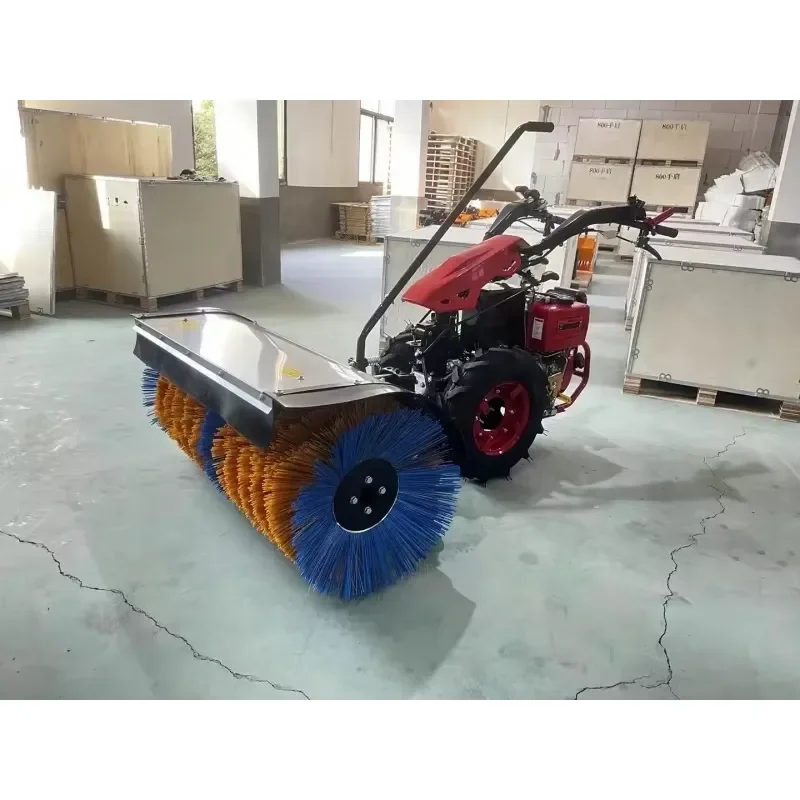Snow Plow Electric Start 6.5HP 800A Snowplow With 800mm Working Width Mini Snow Plowing Sweeper Machine