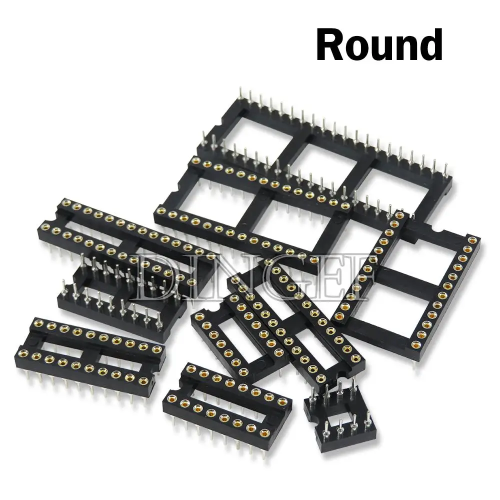 10PCS Square Round IC Sockets DIP6 DIP8 DIP14 DIP16 DIP18 DIP20 DIP28 DIP40 Connector DIP Socket 6 8 14 16 18 20 24 28 40Pins