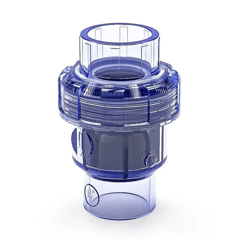 Transparent PVC single connection check valve Fish tank plastic check valve 1 water stop valve 2 inches 20 25 32 4