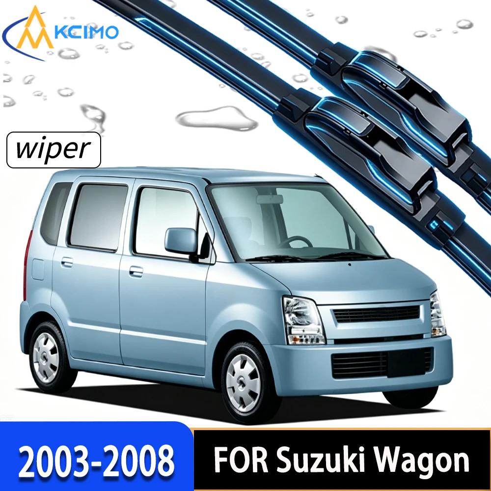 

For Suzuki Wagon R MH21S 2003-2008 2Pcs Front Windshield Wiper Blades, Durable Rubber Wipers to Ensure Clear Driving Sight
