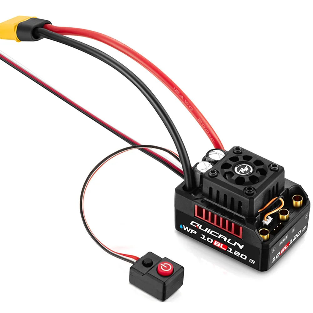 Hobbywing QUICRUN WP 10BL120 G2 120A Brushless ESC Waterproof Speed Controller XT60 Plug 2-4S Lipo for 1/10 1/12 RC Car Toy