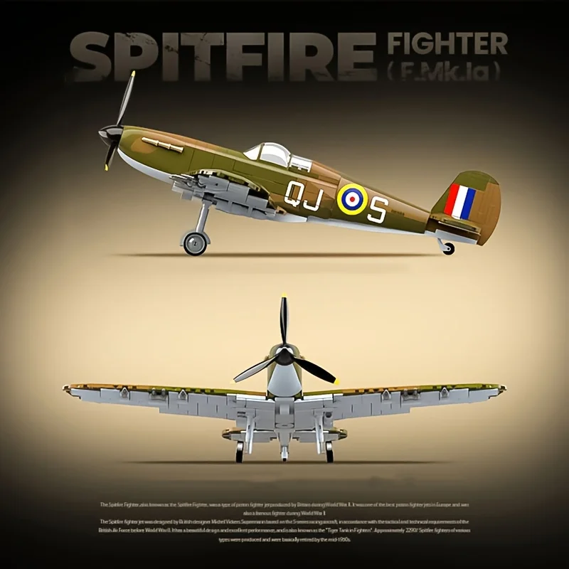 ยัค-1 เครื่องบินรบสงครามโลกครั้งที่สองเครื่องบินทิ้งระเบิดเก่าประกอบบล็อกอาคารเด็กของเล่นเครื่องบินรบ 3D สเตอริโอรุ่นเครื่องประดับ