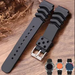 Diving Resin Watch Band for Seiko Silicone Waterproof Soft Rubber Wristband 18/20/22mm Men Sport Bracelet Accessory
