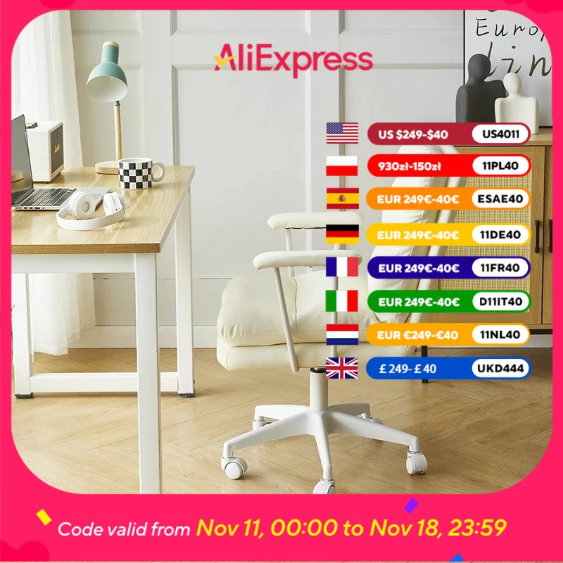 

Design Rotating Executive Office Chair Support White Comfy Armchair Chair Mobile Ergonomic Gaming Silla Oficina Home Furniture