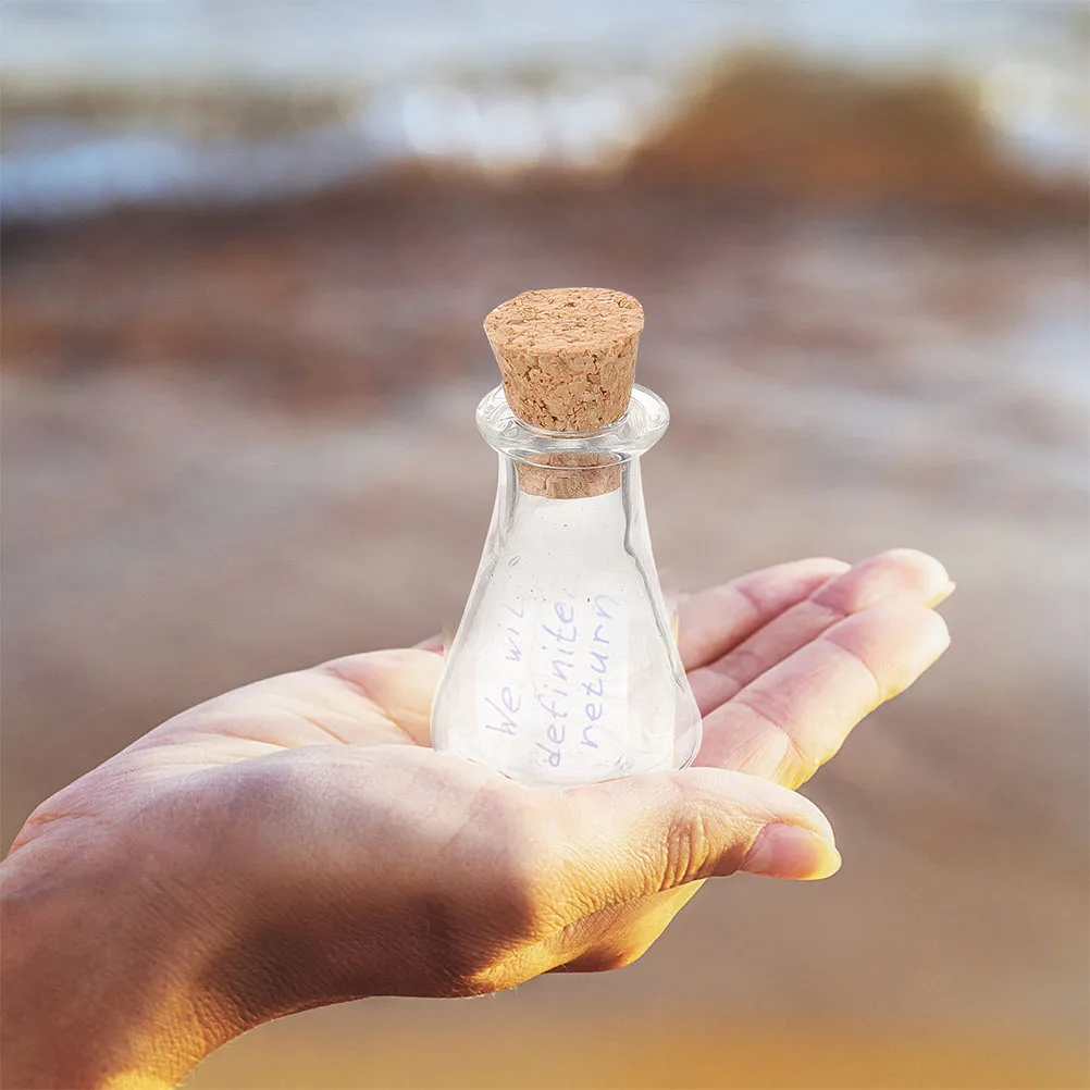 

24pcs Glass Bottle Pendant Mini Wishing Bottles Small Jars Lids Clear DIY Decor Empty Containers Handmade Cork Stopper Wedding