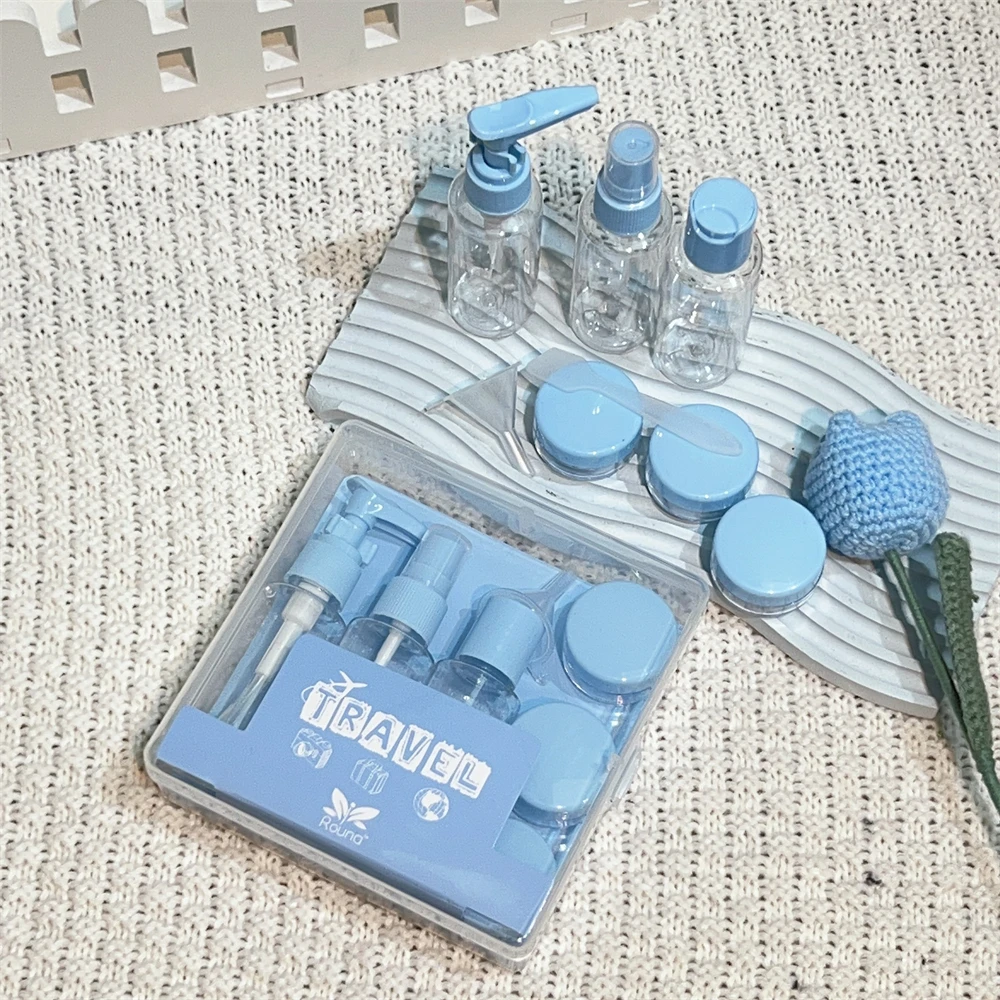 Ensemble de bouteilles fendues portables pour voyage, joint étanche, cosmétiques, gratitude, shampooing, gel de bain, dentifrice, fournitures de voyage, 7 pièces