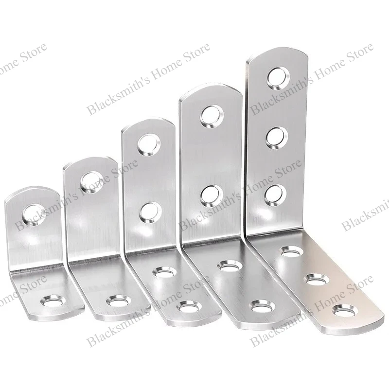 Stainless Steel Corner Bracket 90-Degree Right-Angle Fastener, Shelf Support, L-Shaped Bracket, Furniture Connector
