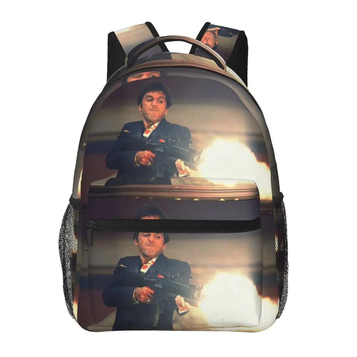 Scarface Tony Montana Shooting Backpacks Boys Girls Bookbag Students School Bags Cartoon Rucksack Shoulder Bag Large Capacity