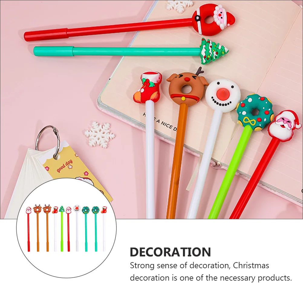 

10 Pcs Signing Pen Christmas Gel Student Come Stocking Stuffer Plastic Creative Roller