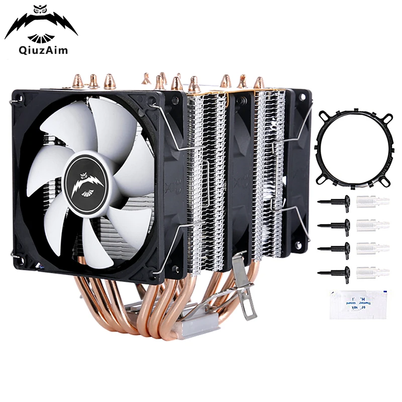 

QiuzAim pc Processor Air-Cooler 6 Heat Pipe Twin Towers CPU Cooler Fan 90mm Installing LGA115x 1700 1200 1366 AMD AM3 AM4 AM5