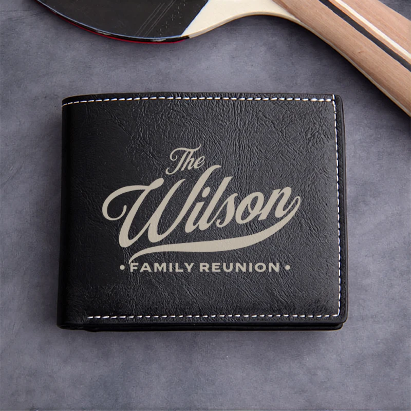 The Wilson Family Reunion Premium PU Leather Wallet Men's Slim Business Design Durable Lightweight Minimalist Style