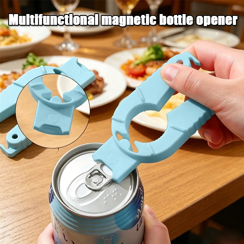 

Plastic Bottle Opener Magnetic Multifunction Canned Drink Opener Universal Non-Slip Labor Saving Twist Bottle Cap Kitchen Gadget