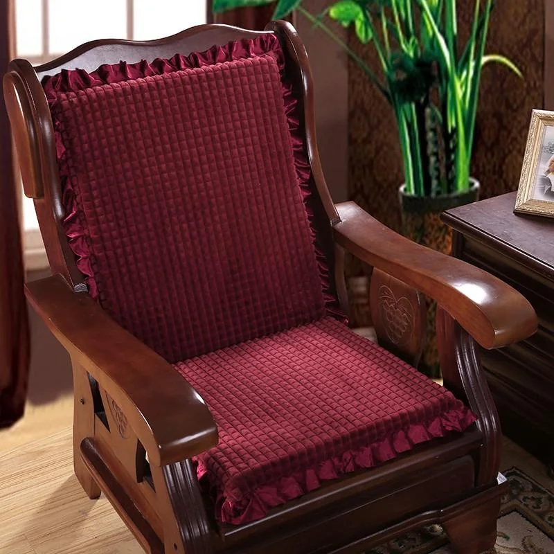 Thickened  Wood Sofa Cushion with Backrest Integrated Redwood Cooler Chair Pad Winter Proof Aluminum Alloy Pure Color