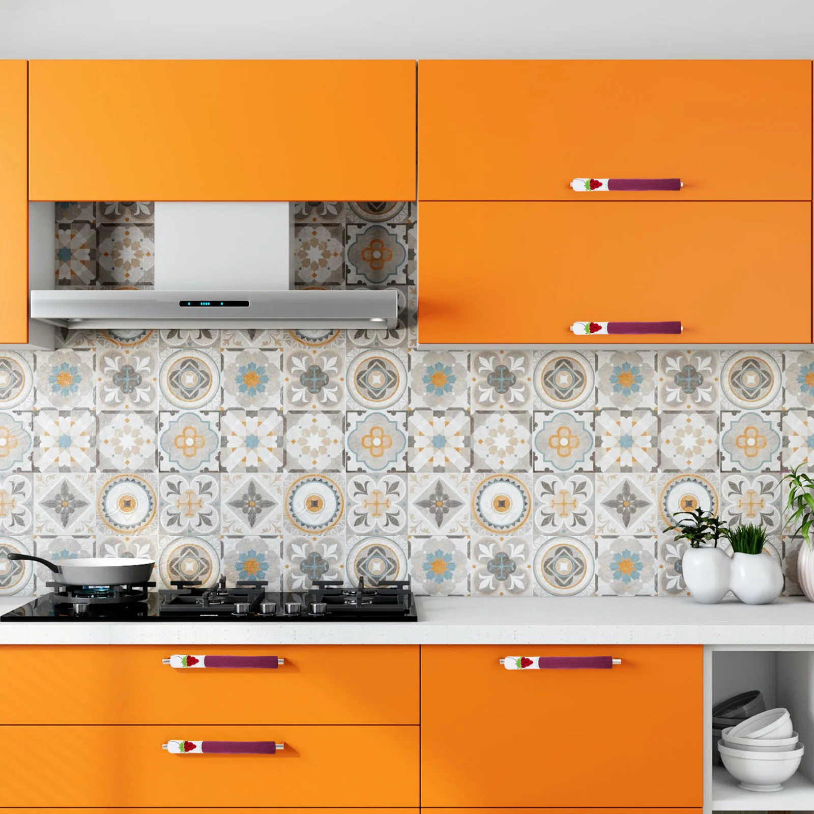 

2 шт., чехлы на ручки холодильника, милые кухонные принадлежности, моющиеся чехлы на ручки холодильника для духовки, микроволновой печи, ручка посудомоечной машины, декор