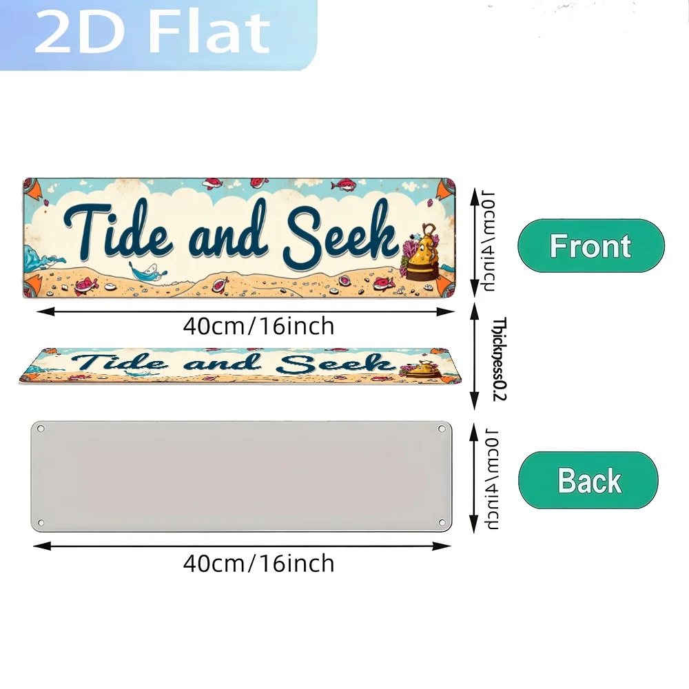 2D Printed Sign Featuring Vintage 'Tide And Seek Game Art' - Farmhouse Style Wall Decor Suitable for Cafes, Garages, Cottages