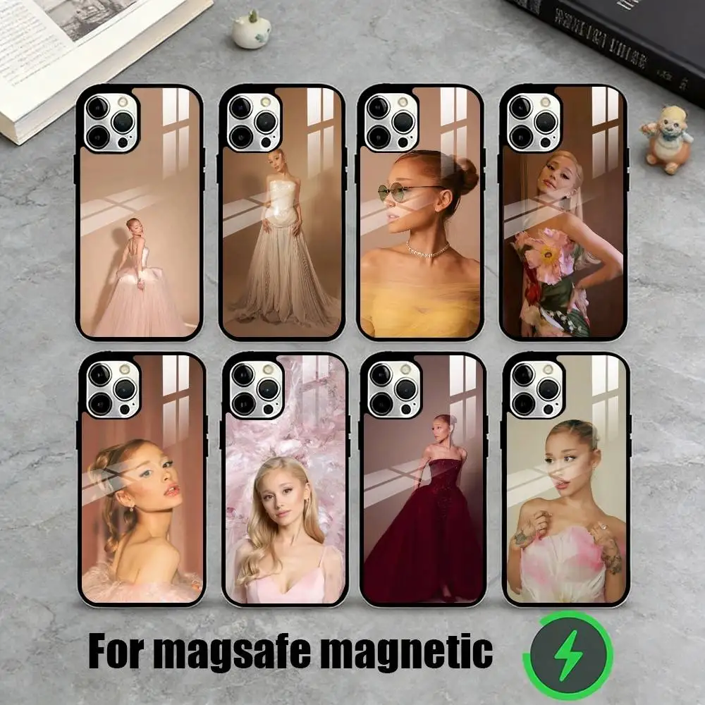 

A-Ariana Grande Pop Star Phone Case For iPhone17,16,15,14,13,12,11 Plus,Pro Magnetic For Magsafe Wireless Charging