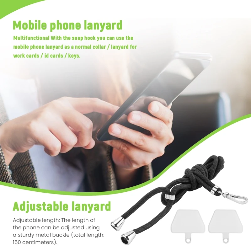 걸이식 휴대폰 랜야드 거치대, 2 개 투명 패치, 범용 휴대폰 랜야드