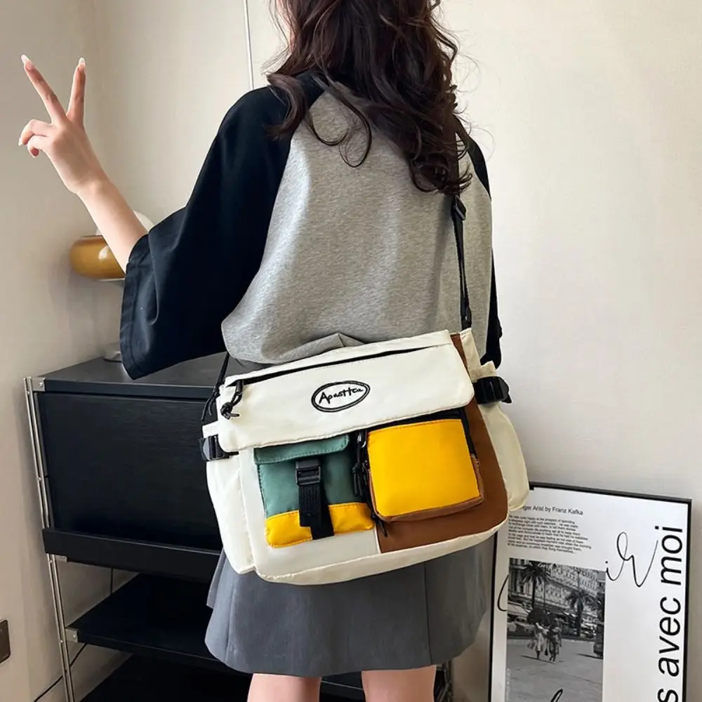 

Nylon Nylon Crossbody Bag Adjustable Strap Large Capacity Harajuku Messenger Bag Japanese Style Multi Functional