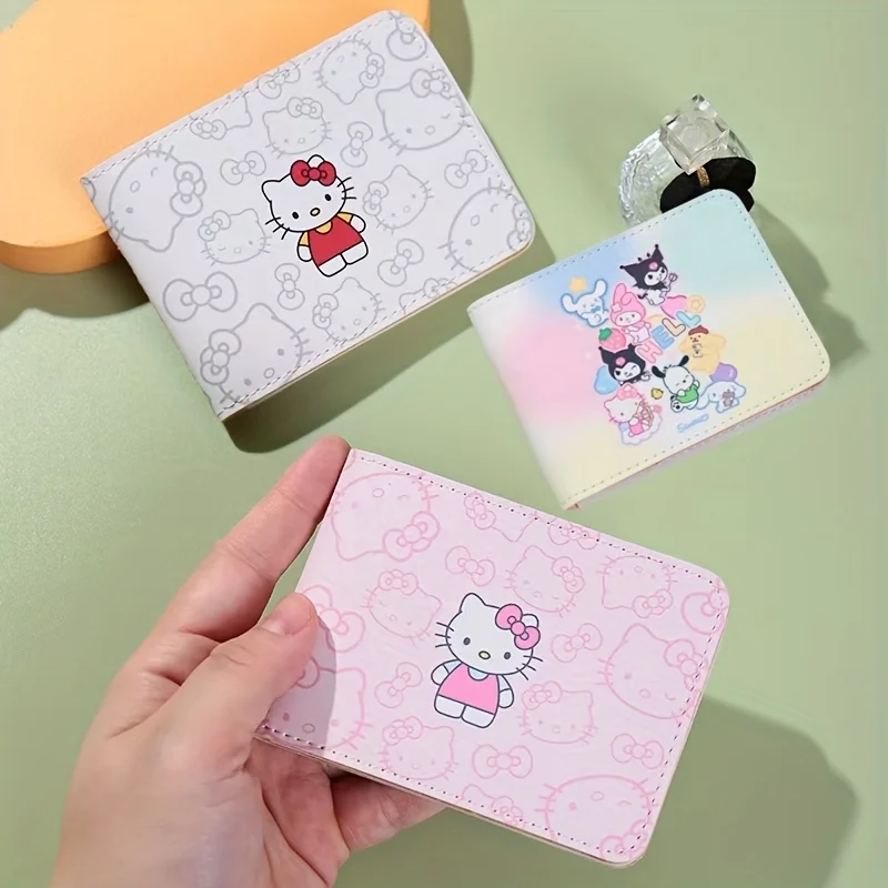 Sanrio Hello Kitty Kuromi Melody Aufbewahrungstasche Münzgeldbörse Schlüsselkartentasche Ausweis Bankkartentasche