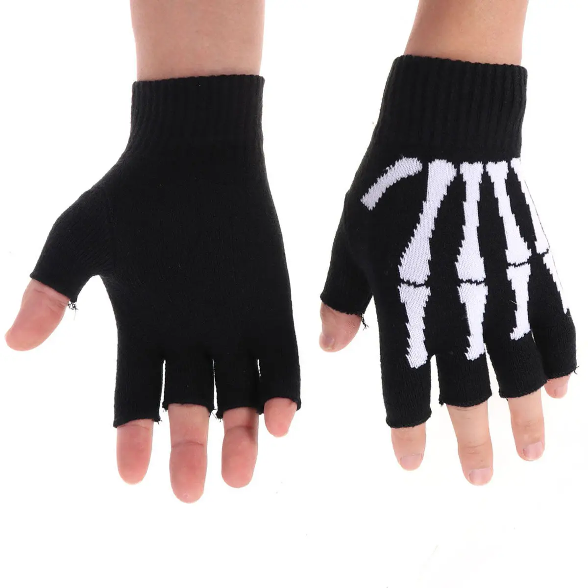 

Unisex Half Finger Knit Gloves Breathable Anti-Skid Warm Winter Cycling Climbing Fitness Riding Gloves