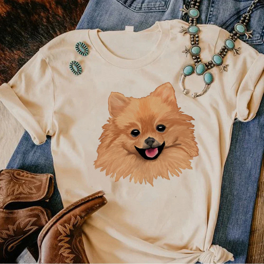 Pomeranian tshirt women streetwear funny Tee female graphic clothes