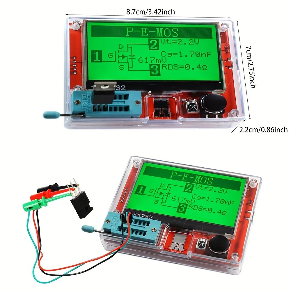 High Precision Color TFT Display Tube Polarity Tester Multifunctional Universal Meter Diode Triode MOS PNP NPN Capacitor Tester