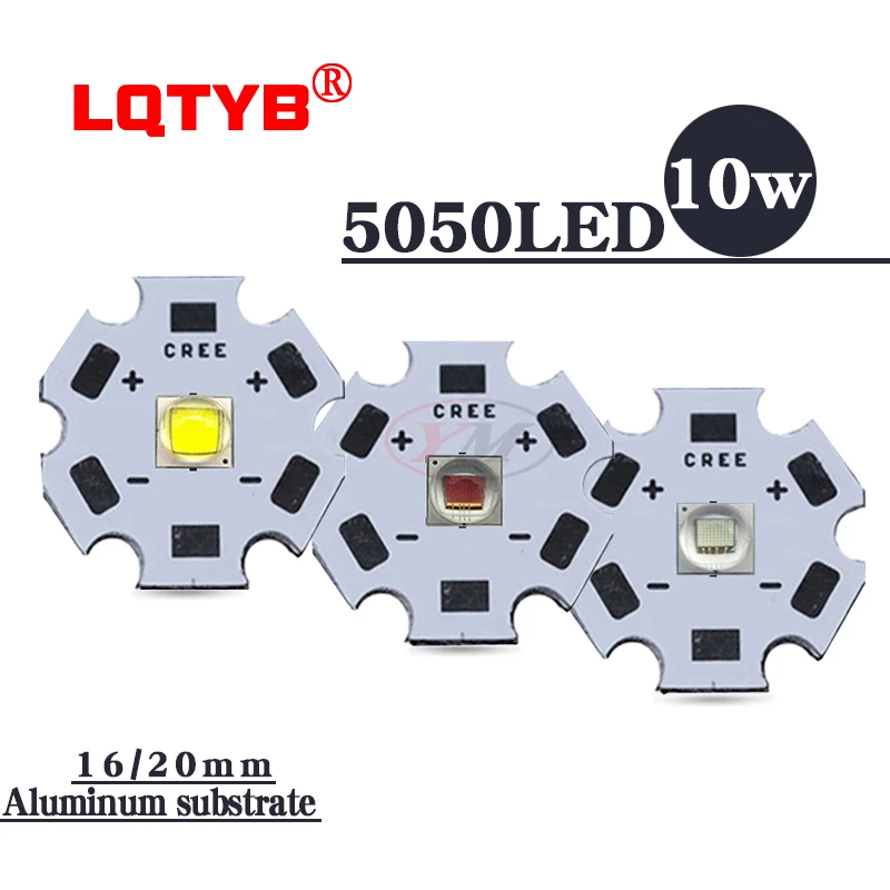 Ceramic High Power/5050-L2T6 lamp ball XLM-10W white red blue green violet light welding 16mm/20mm aluminum substrate