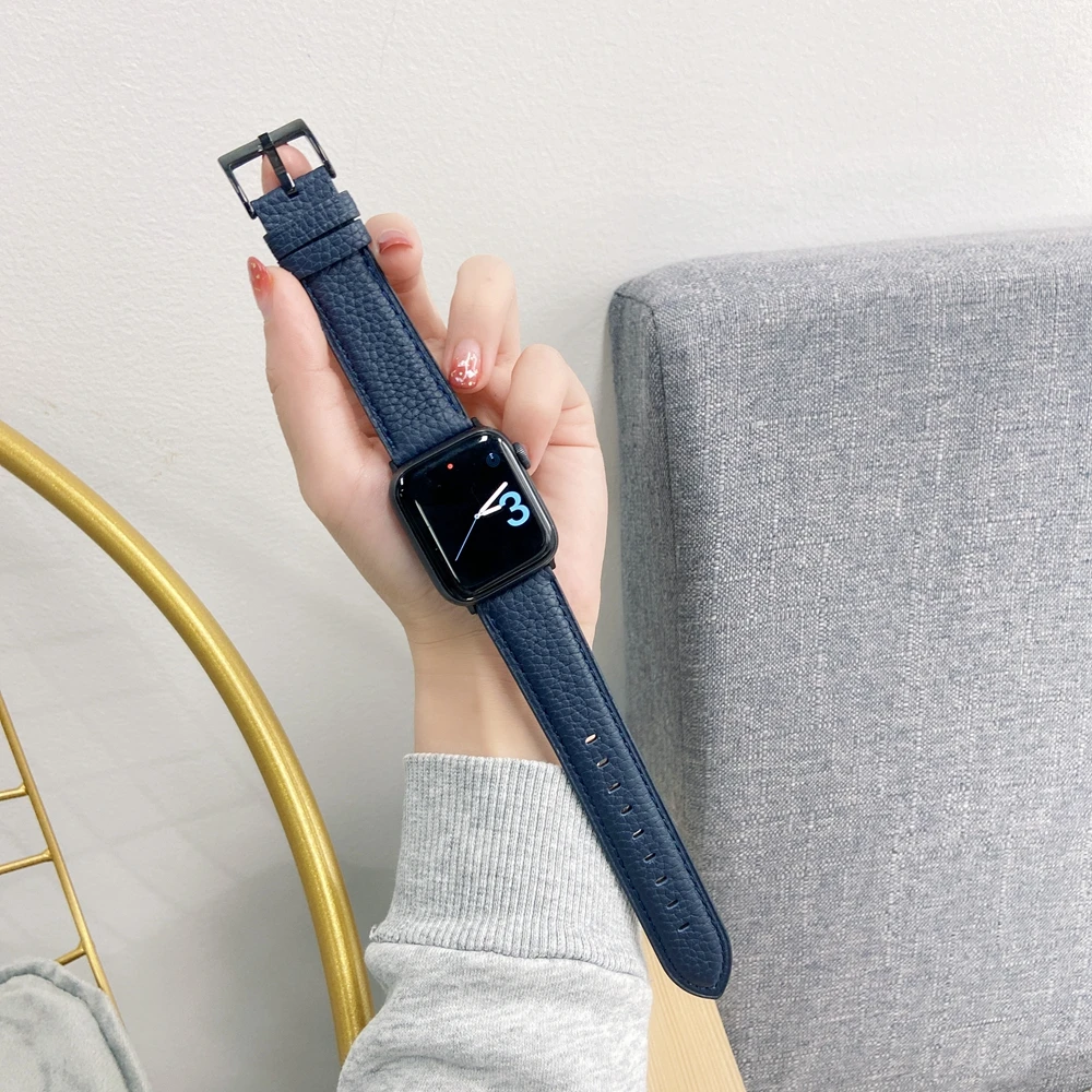 Gorący sprzedawanie 100% prawdziwej skóry pętli dla pasek do Apple Watch 41mm 45mm 1 2 3 4 5 6 7 dla iwatch 40mm 44mm bransoletka z paskiem 38mm 42mm