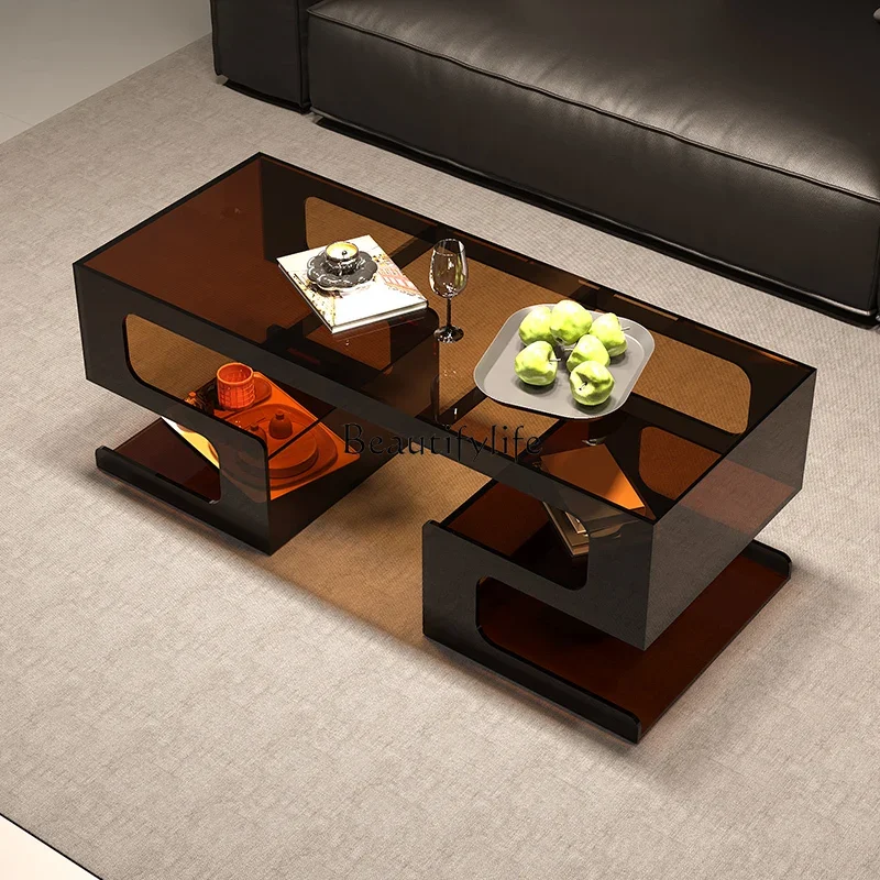 

Italian coffee table household small apartment living room geometric special-shaped light luxury