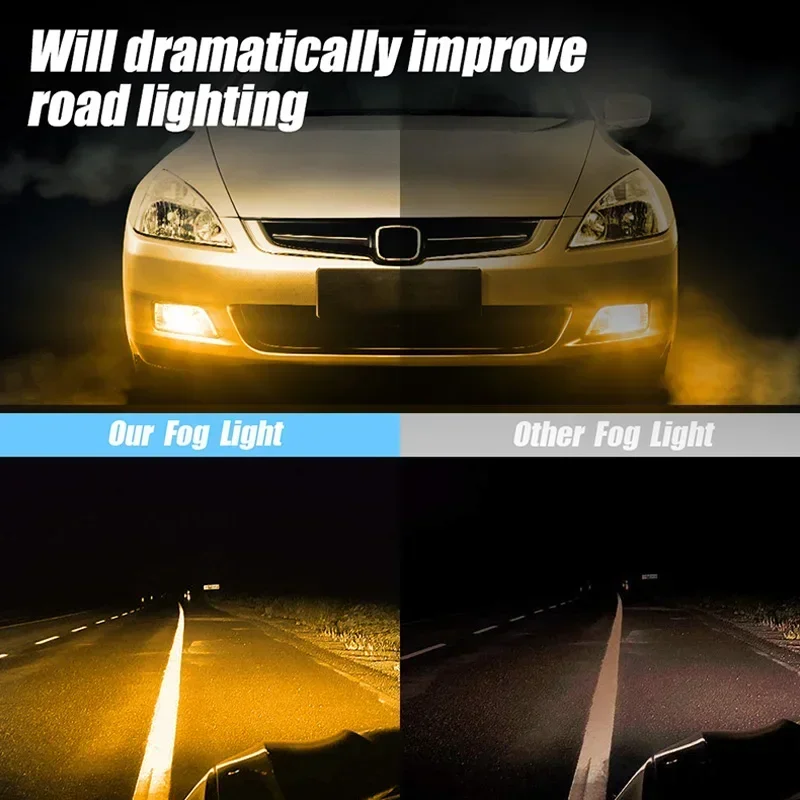 2Pcs Car Front Bumper Fog Lights Direct Replacement Accessories Fog Lamp With H11 Bulbs Fit For Honda Accord 2003-2007 4 Doors