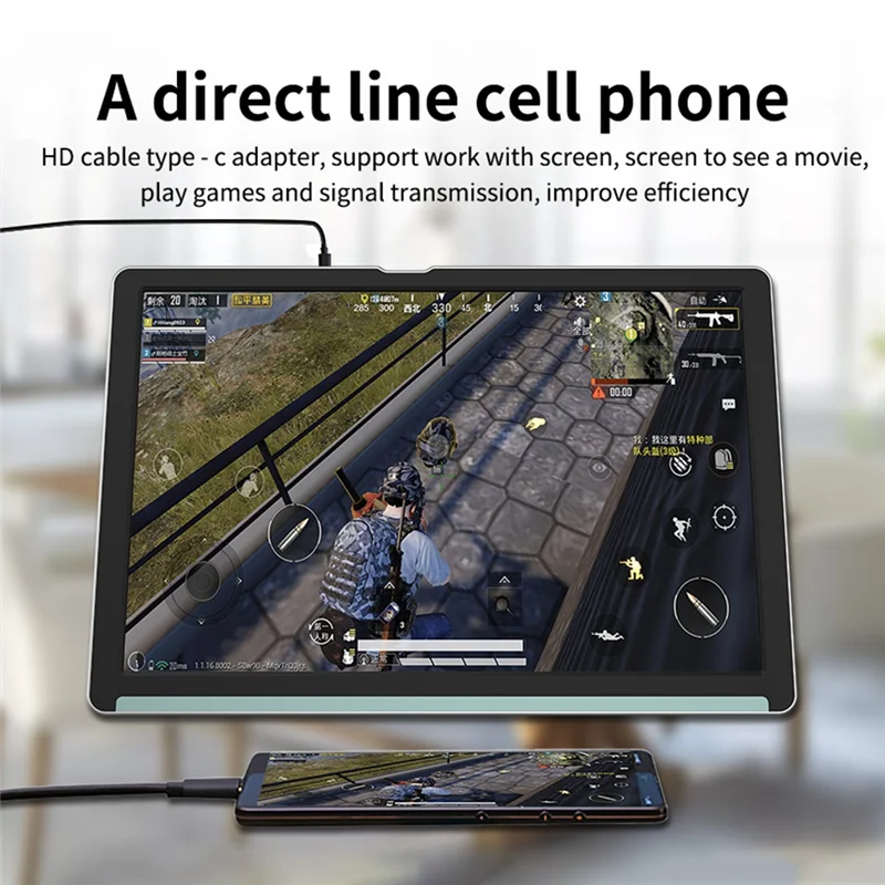 Monitor Portátil HD, Monitor de Jogos Compatível com HDMI Tipo C, 1280x800 para Switch Laptop, Plug EUA, 7"