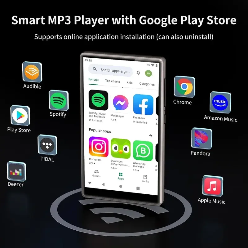 

MP3 Player with Bluetooth and WiFi, Oilsky M501 80GB Music Player, 1080P Android 9.0 MP4 Player Up to 512GB