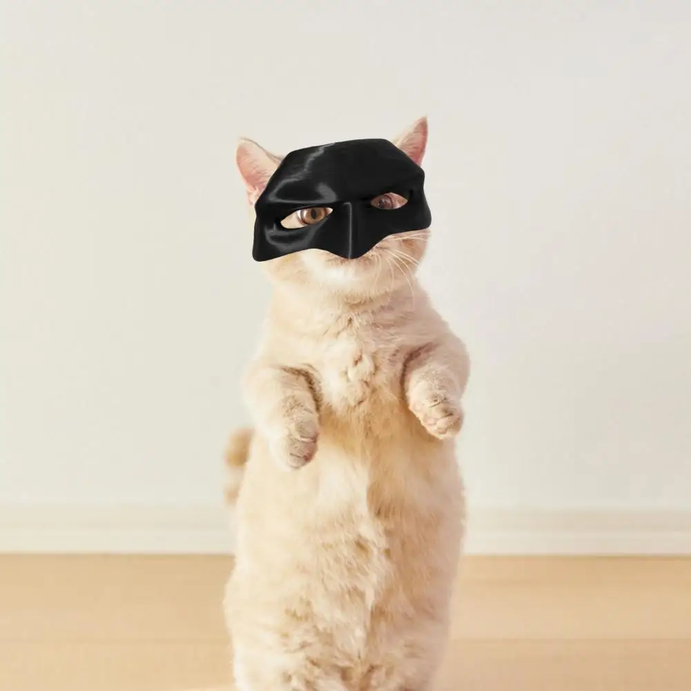 Cojín para cara de gato, sombrero de Cosplay de murciélago, accesorio de ambiente espeluznante de Halloween, maquillaje negro de plástico, media máscara para fiesta