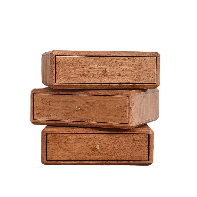 solid wood rotating bedside table designer creative Internet celebrity small multi-functional storage horizontal locker