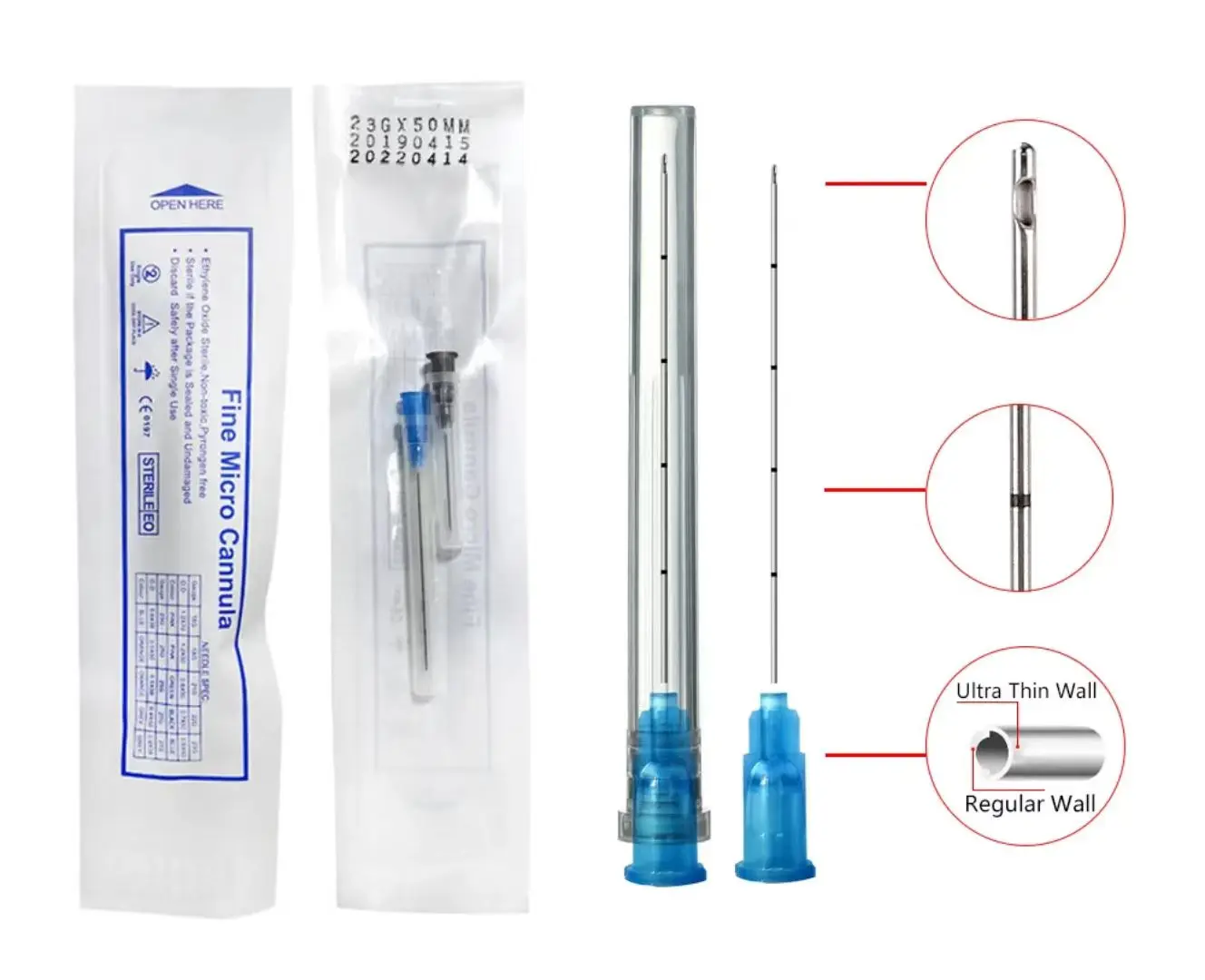 قنية إبرة حادة 38/50/70 مللي متر إبرة تعبئة تحت الجلد للاستعمال مرة واحدة 18 جرام-30 جرام إبرة الوشم