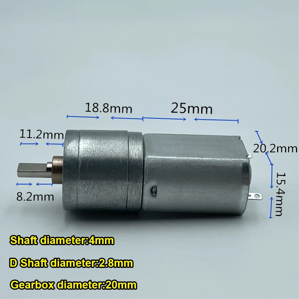 Mini 130 Gear Motor Full Metal Gearbox Electric Gear Reducer DC 5V-12V 30RPM Slow Speed Large Torque Safe Toy Intelligent Robot