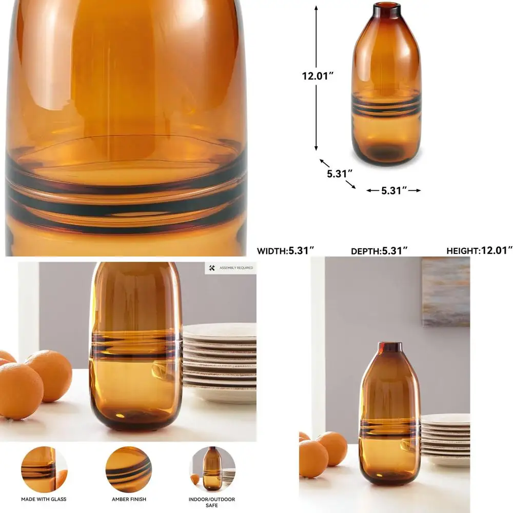 

Contemporary Glass Vase in Dark Brown and Beige Tones