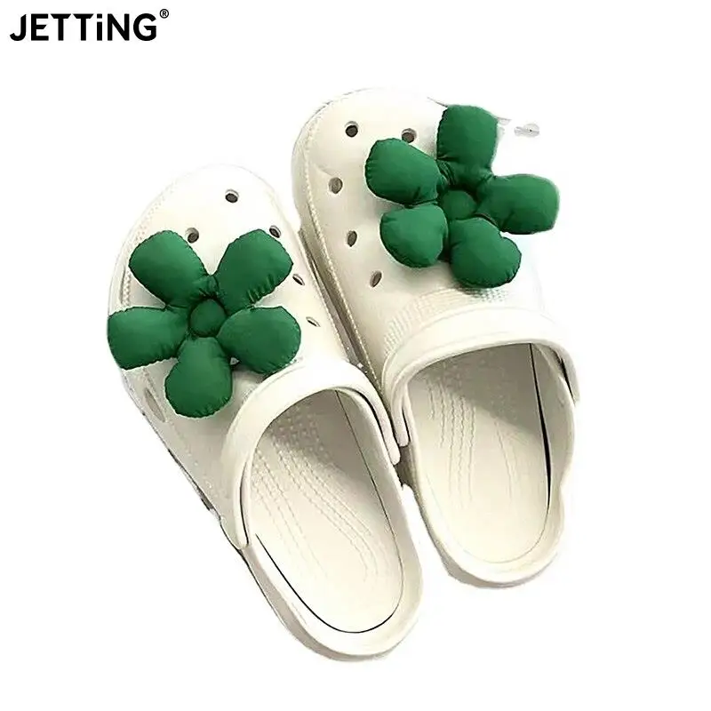 Vintage Flowers Shoe Charms for Slipper Quality Clogs Shoes Buckle Accessories All-match Cute Decoration Designer Multiple Color