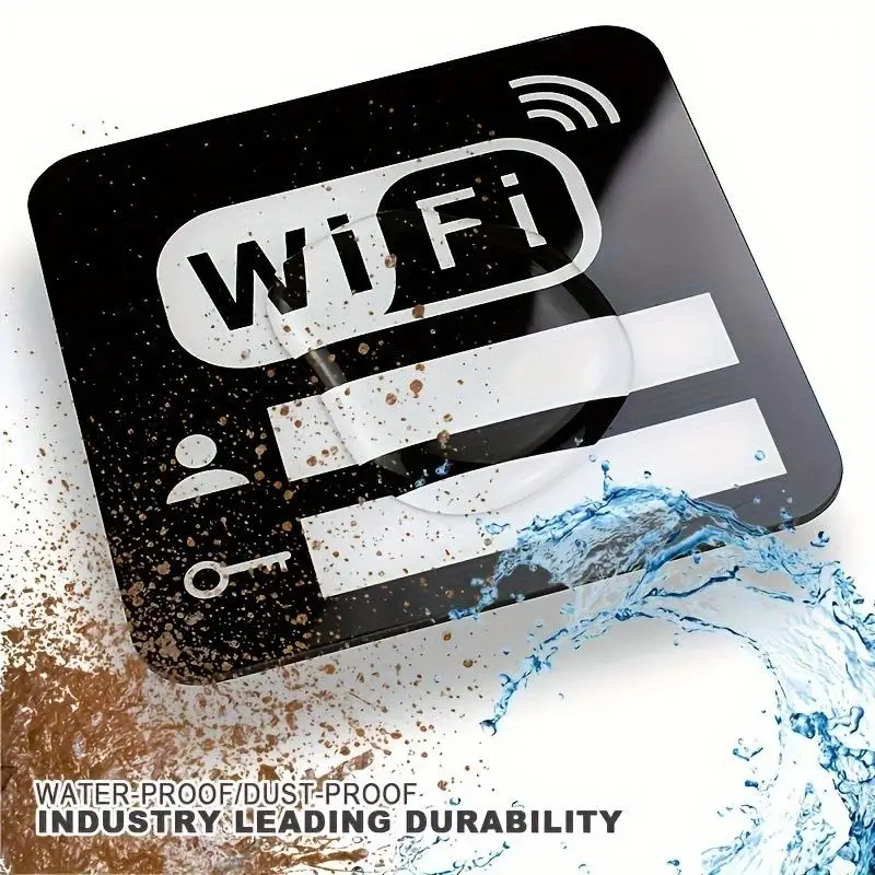 1/5Pcs Acrylic Mirror WiFi Sign Sticker For Public Places House Shops Handwriting Account And Password Wifi Notice Board Signs