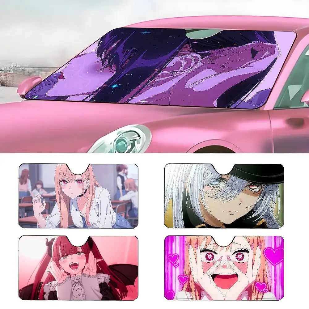 

Anime M-My Dress-Up D-Darling Car SunShade Parasol Car Windshield Sun Shade UV Protection and Interior Cooler