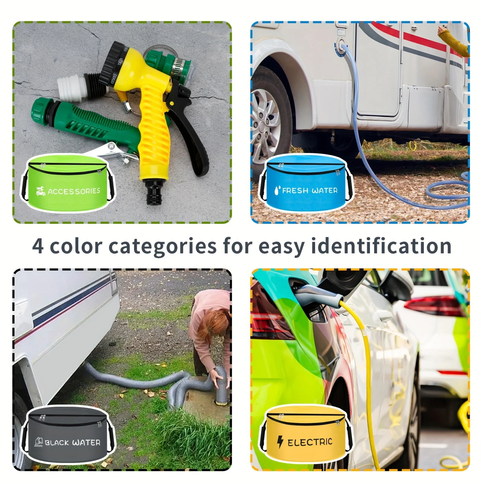 Foldable and convenient to carry hose bag RV outdoor RV waterproof hose storage for wires and miscellaneous items dustproof stor